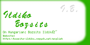 ildiko bozsits business card